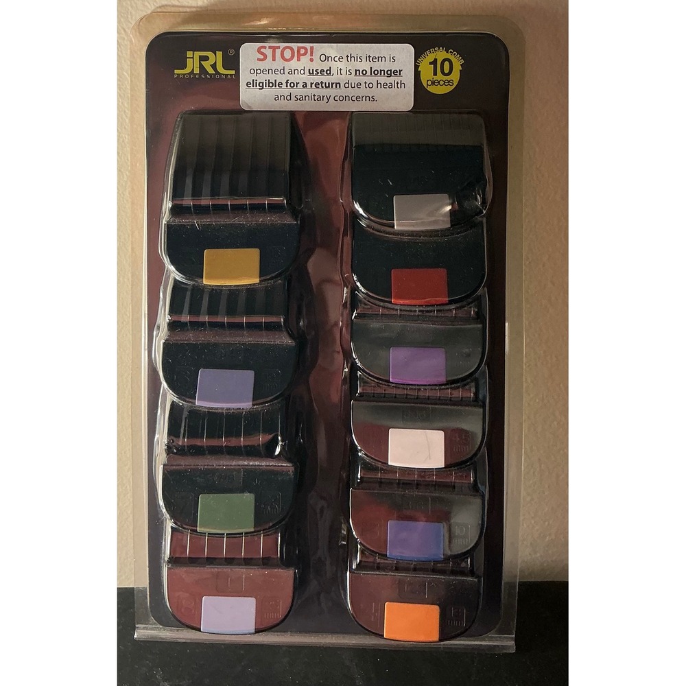 JRL Professional Universal Comb Set 10 Piece Hair Clipper Guards 1/16 to 1 Inch